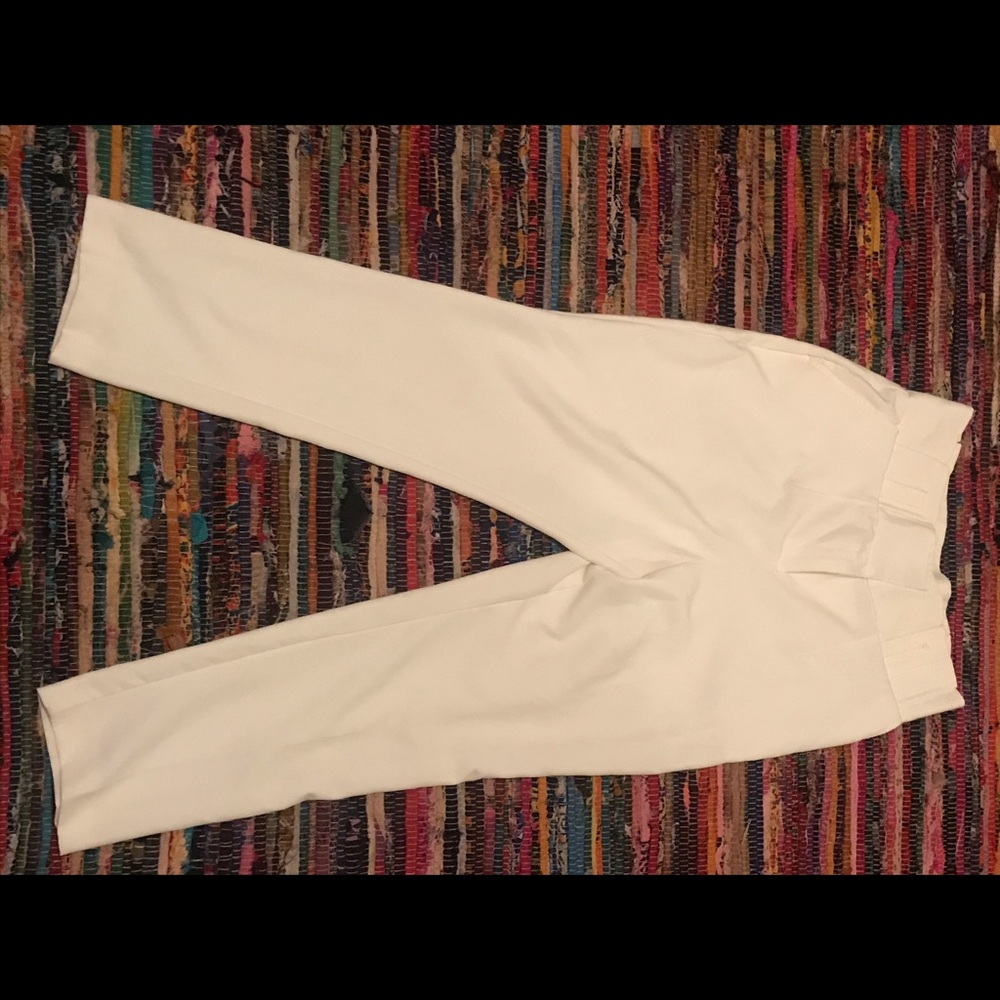 Off white slacks with belt